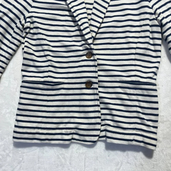 J CREW Factory Striped Blazer Navy Cream Size Small - Picture 5 of 12